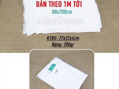 Vải gạc trắng trơn khổ 80cm (bán theo 1 mét tới) PK-VAI-05